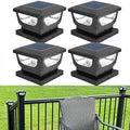 Sumaote 3x3 Solar Post Cap Lights, 120 Lumen 6500K Cool White, 4 Pack | Fence Post Solar Lights Fits 3x3 Metal & 4x4 Wood/Vinyl, IP65 Waterproof, Ideal For Garden, Yard, Porch, Deck Railing - size: 4 Pack