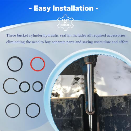 Bucket Cylinder Hydraulic Seal Kit 9600671 Fit for Ford New Holland | 7108 Series 48''Manure Fork Bucke;7308 Farm Loader,L130 Case I H Front Loader,Replace 9616371