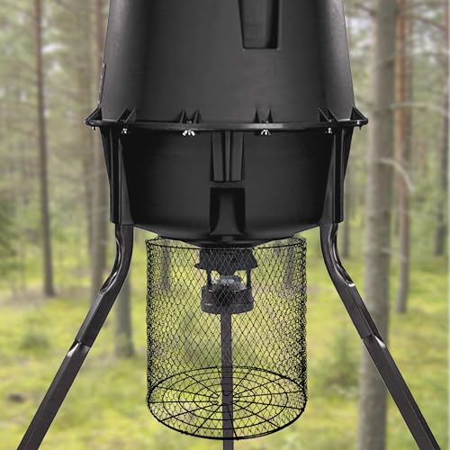 Foldable Deer Feeder Varmint Guard, 13x12 in Stainless Steel Deer Feeder Protective Guards Cage for Outdoor Fores, Keep Raccoon Squirrels Birds Away from Your Feeder