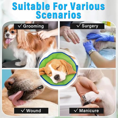 Soft Dog Cone Recovery Collars & Cones After Surgery for Medium Dogs | Adjustable Breathable Dog Cone Collar,Protect Pets from Licking Wounds,Soft and Comfortable, Reduce Anxiety (M) - size: M