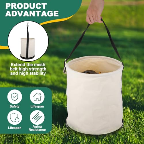 Lemecima Utility Canvas Bucket 15" x 12" All Purpose Truck Tool Bucket Bag Organizer with Plastic Bottom Metal Hook for Store Work Tool Accessory, Load Capacity up to 150 Lbs
