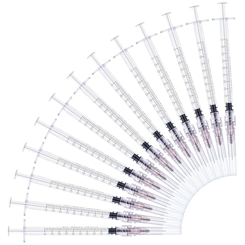 1ml Syringes with Needle 27G Needle 1/2 Inch Disposable Small Syringe for Liquids, Individually Wrapped, Pack of 100 - size: 1ML-27G 1/2"