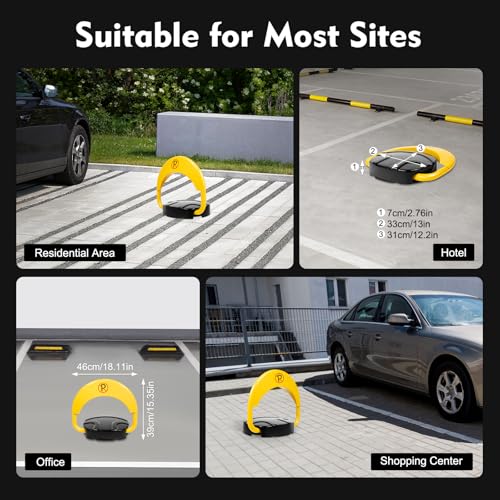 Foldable Parking Block, Automatic Remote Control Parking Lock Carport Auto Space Stall Barrier 65.6 Ft Private Car Parking Latch Space Lock Car Park Driveway Guard Saver