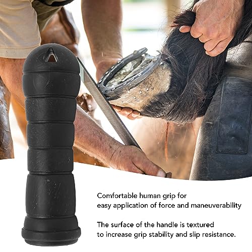 Fdit Hoof Rasp, Horseshoe Trimming Tool Reusable Horseshoe Farrier File Tool with Handle for Farm Horse