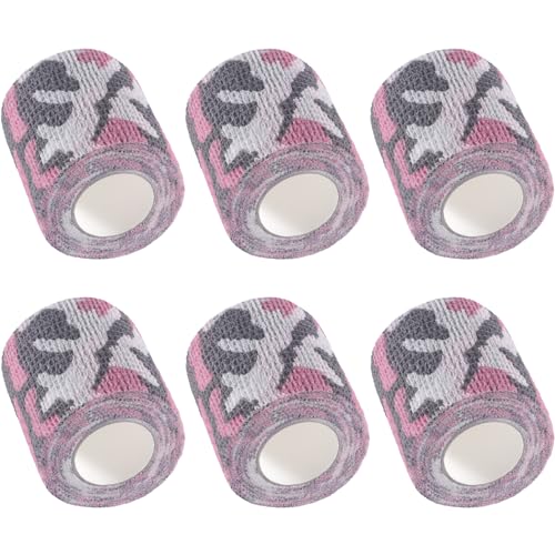 IndigoCase 6 Pack Self Adhesive Bandage Wrap 2 Inch x 5 yd Elastic Tape | CAMO-Pink Color Elastic Bandage Wrap, Vet Wrap, Small Bandage for Kids, Fingertip, Wrist, Dog, Pets - color: Camo-pink, size: 2 Inch - 6 Pack