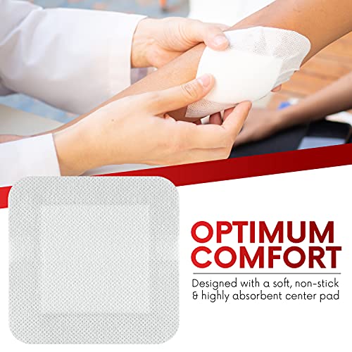 HEALQU Bordered Gauze Island Dressing - 50 Count, 2" x 2" Sterile Individually Wrapped Gauze Pads with Water-Resistant, Non-Woven Backing - Soft and Breathable Wound Dressing for First Aid and Medical - size: 2x2" (1x1" pad) Box of 50