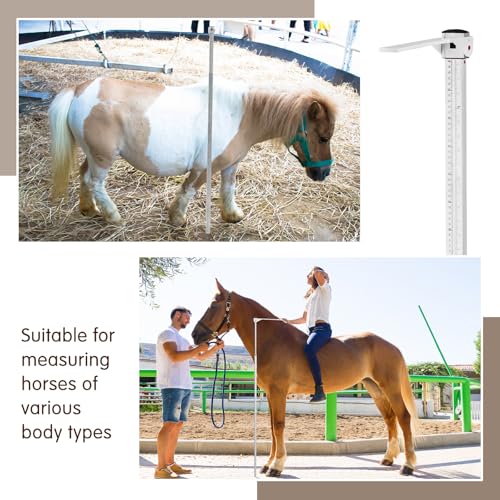 2 Pcs Horse Measuring Stick and Tape for Height and Weight, Height Pole, Accurately Measure the Basic Information of Horse, Measurable (20, Hands or Less) Horses