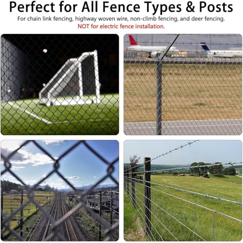 100 Pcs T Post Clips Kit, Metal Wire Fence Clip & 1 Drill Chuck, Galvanized Steel Tie Preformed T-Post Fence Clips 11 Gauge Fence Ties Fast Installation Farm Garden&Livestock Fencing T/U-Posts(Silver) - size: 100PCS