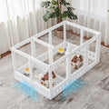 Clear-air Dog Playpen with Room Divider, Expandable Acrylic Dog Playpen to Create 2 Rooms, Clear Dog Play Pen Indoors, 24", 12 Panels, White - color: White, size: 24"H