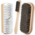 3Pcs Shoe Shine Kit, 2Pcs Horsehair Shoe Brush and a Suede Eraser | Horse Hair Brush for Leather, Suede Brush for Shoes, Shoe Care Set Cleans and Polishes Leather, Suede and Boots - size: 3PCS