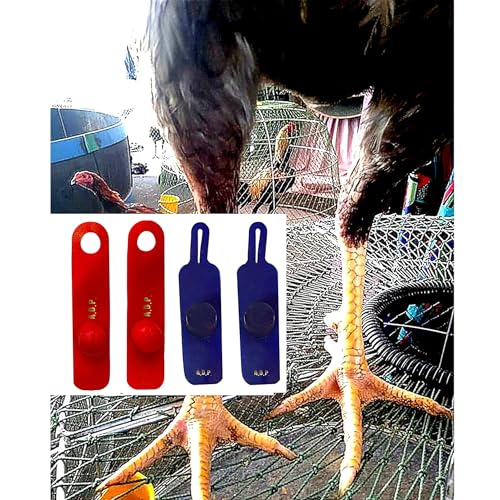 A.D.P. R5 2Pairs Red & Blue Color, Rooster Booster Chicken Mitt Safety Poultry Bird Botas para GALLOS BREEDING Supplies Leg Protect & Care, Best Rubber - color: Red & Blue R5