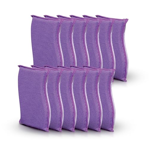Scotch-Brite Stay Clean Scrubber Pads, Non-Scratch Dish Sponges for Kitchen Cleaning, 12 Count, Rinses Clean, Odor-Resistant, Safe on Non-Stick Cookware, Pots, Pans, and Glassware - size: 12 Pads