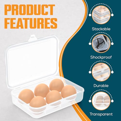 ZPU Egg Holder Camping, 1Pcs 6 Grid Egg Container, Plastic Egg Carrier for Camping Picnic Travel Outdoor Refrigerator Kitchen, Protective Egg Storage Case, Clear White - color: 1pcs-white