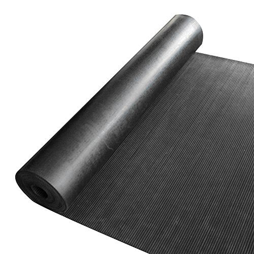 Rubber-Cal Ramp Cleat Non-Slip Outdoor Rubber Mats - 1/8" x 3ft x 1ft - size: 12"L x 36"W x 0.1"Th