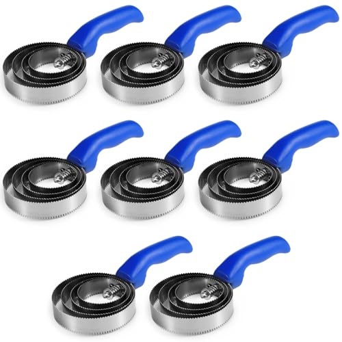 8 pack Reversible Stainless Steel Curry Comb, 4-Ring Metal Curry Brushes with Soft Touch Grip, Horse Brush Scrapers with Comfortable Grip for Cow Sheep Pet Dog Goat Horse