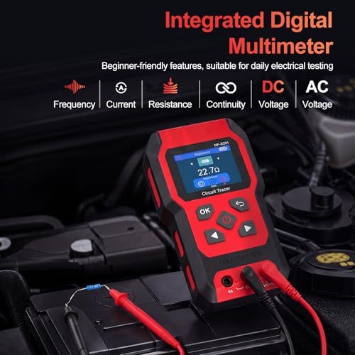 Underground Wire Locator - Upgraded Cable Locator with Digital Multimeter | Rechargeable NF-8301 Wire Tracer Breaker Finder for Dog Fence Irrigation Fuses, up to 9.84ft Depth, Sensitivity Adjustable