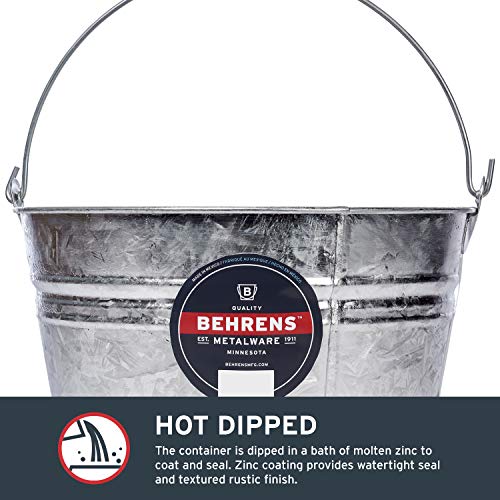 Behrens Hot-Dipped Galvanized Steel Utility Pail 4-1/4 Gallon - size: 17 quart, style: Hot Dipped