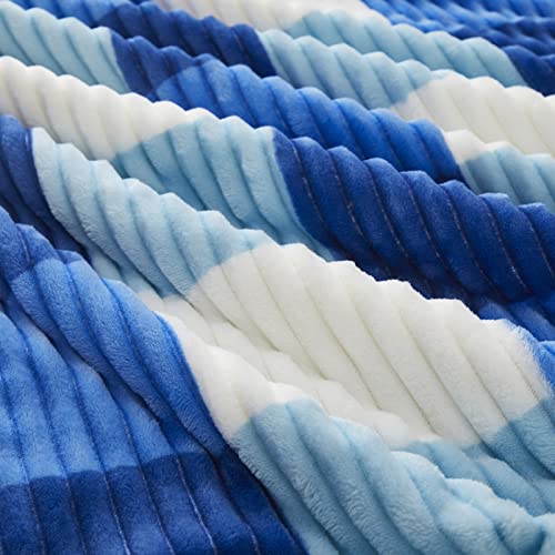 PU MEI Sherpa Blanket Twin Plaid Thick Bed Blanket, 60”*80” Super Soft Flannel Fuzzy Fleece Reversible Velvet Plush Warm Blanket for Couch (Blue Check, 60"*80") - color: Blue Check, size: 60"*80"