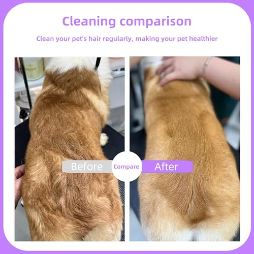 Pet Comb for Grooming Long Haired Cats & Dogs With Stainless Steel Metal Teeth for Shedding and Tangles, Non-slip & Anti-static rubber handle,Safe & Gentle Pet Grooming Comb - size: Pet Detangling Comb