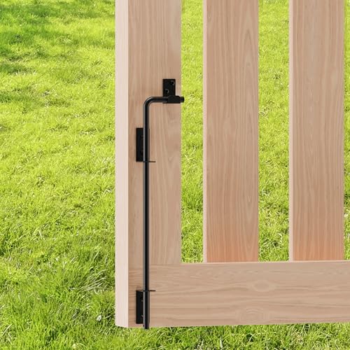 18 Inch Cane Bolt Gate Drop Rod, Square Heavy Duty Steel, 1 Pack | Solid Steel, Black Powder Coated; Holds Gate Securely in Place; for Wood, Vinyl, Metal Gates,Fence; Easy to Install - size: 18 Inch