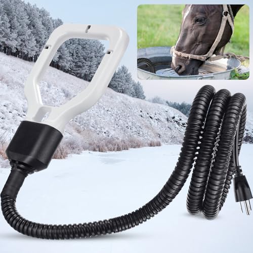 Tujoe 1 Pack 500 Watt Stock Tank Heater Chicken Water Heater, Cast Aluminum Submergible De-icer, Thermostatic Control Water Trough Pond for Livestock Poultry Bird Bath, Cow, Horse Drinking (500w)