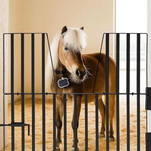 Zonon Horse Stall Door Guards 48" W x 42" H Heavy Duty Steel Yoke Design Stall Gates for Horses or Barns Accessories and Guard
