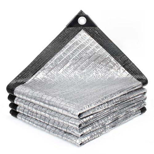 SUNNY GUARD 85% Aluminum Sun Shade Cloth, 6x6FT Heat Reflective Tarp | Reflective Aluminum Shade Cloth Blocks 85% Sunlight, Reduces Heat Buildup, and Keeps Gardens, Greenhouses and Cars Cooler - color: Sliver-85% Shade, size: 6x6FT