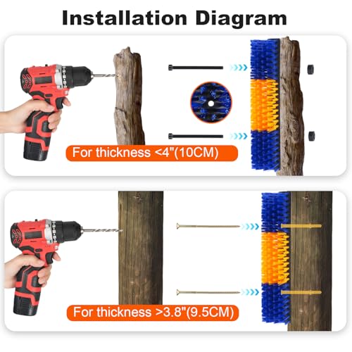 Uross Livestock Scratching Brush 2PCS- Goat Horse Cow Scratching Post for Grooming, 17" x 7.9" Horse Cow Cattle Goat scratcher Brush with 8 Screws for Back Itch Relief & Keep Cleaning
