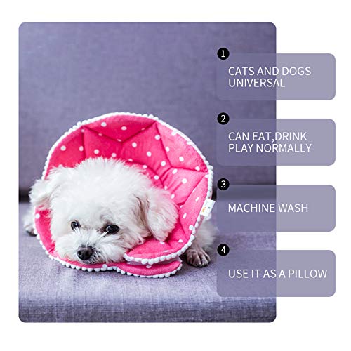 Adjustable Dog Cat Cone,Soft Recovery Cat Cone Collar,Dog Protective Collar for Cats and Puppy Surgery,Pink,Small - color: Pink, size: Small