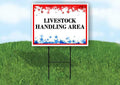 Livestock Handling Area 4Th Of July American Flag Usa Patriotic Red Blue Stars Double Sided 18x24 in. Yard Road Sign - size: Double Sided Sign