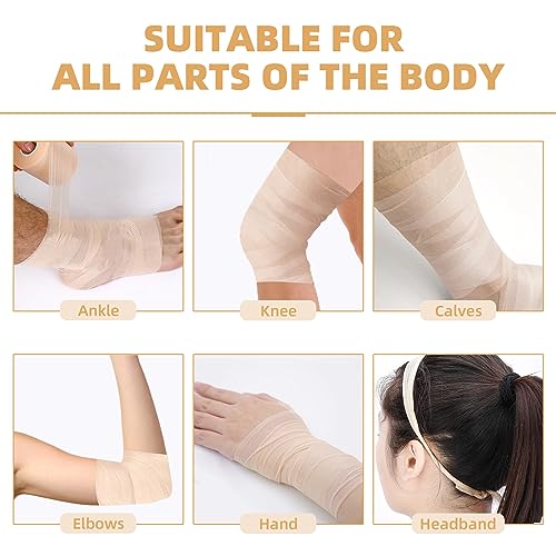 OK TAPE Pre Wrap Tape 4-Rolls 120 Yds Athletic Foam Underwrap for Sports | Soft, Breathable, Skin-friendly and Latex-free, Protect for Ankles Wrists Hands and Knees, 2.75 Inches - Beige - color: Beige, size: 2.75 Inch x 30 Yards