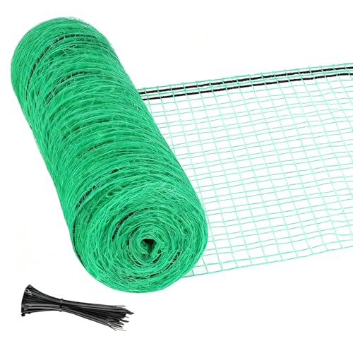 Safety Fence 4ft x 200ft, Extra Long Plastic Mesh Temporary Fencing with 50 Zip Ties, 0.6in Tight Mesh, Rope-Reinforced Edge & Top Rope for Garden Construction Snow Deer Animal Barrier, Green - size: 4'x200'