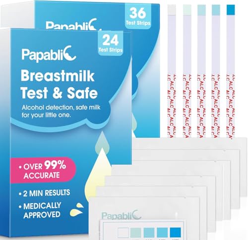 Papablic 36+24 Breastmilk Alcohol Test Strips 2-mins Quick & Accurate Detection for Alcohol in Breastmilk