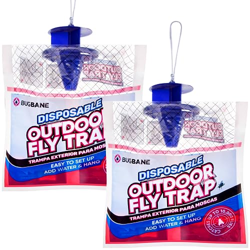 Fly Traps Outdoor Fly Trap for Patio. 2 Non-Toxic Pre-Baited Flies Bags Outdoor Disposable. Hanging Bug Catchers for All Filth Flies Killer for Outside Bug Control in Yard Horse Ranch Trash Can. - style: 2pk
