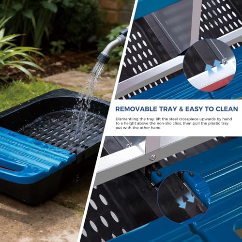 Garvee 4-Hole Roll Away Egg Collection Chicken Nesting Box | Galvanized Steel Nest Box for Laying Eggs - color: Blue, size: 4 holes