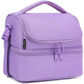 FlowFly Double Decker Cooler Insulated Lunch Bag Large Tote for Boys, Girls, Men, Women, with Adjustable Strap,Purple - color: Purple