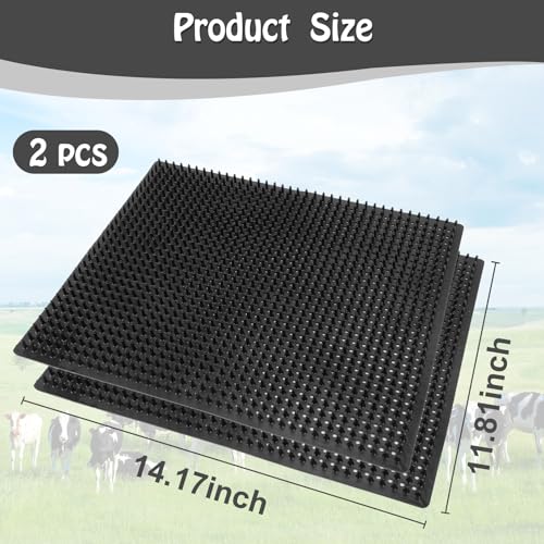 2 Pack Middle Livestock Scratching Post Pads.Horse Scratching Brush | 21.65" x19.68" Horse Cow Scratching Post,Horse Grooming,Designed for horses, cows, cattle, pigs, and dogs - size: M