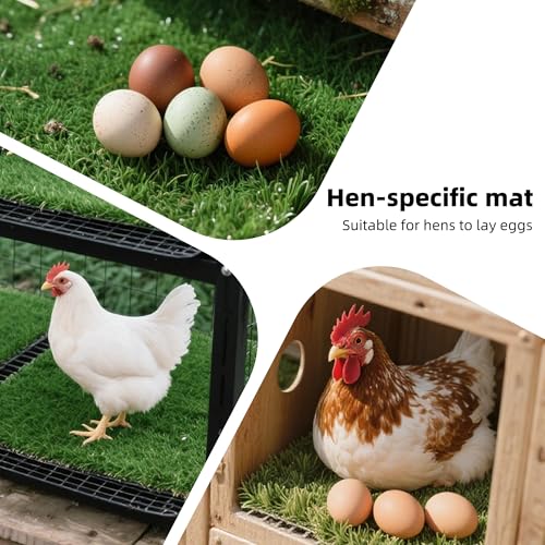 12x12 Inch Chicken Nesting Box Pads,Washable Artificial Grass Nesting Mats for Chicken Coop,Reusable Durable Hen Nest Bedding Mats for Laying Eggs,Waterproof Chicken Nest Liners for Poultry Supplies