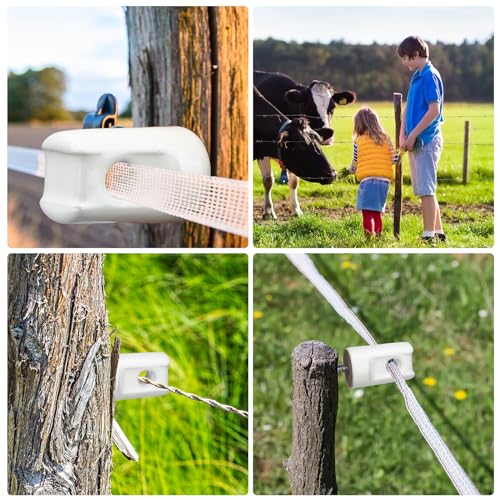 Blulu 25 Pack Ceramic Electric Fence Insulator Heavy Duty Ceramic Porcelain Lag Screw Insulator for Wooden Post Electrical Wire Ground Fencing Agricultural and Ranchers Supplies