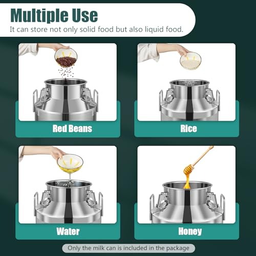 60L/15.85Gal Milk Cans-Stainless Steel Milk Transport Barrels Pail Milk Bucket Jug Oil Barrel Wine Barrel Canister Silicone Seal Barrels - size: 60L