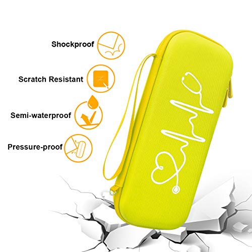 BOVKE Stethoscope Case for 3M Littmann Classic III Monitoring, Lightweight II S.E, Cardiology IV Diagnostic, MDF Acoustica Stethoscopes, Space for Nurse Essentials and Medical Supplies, Lemon Yellow - color: Lemon Yellow
