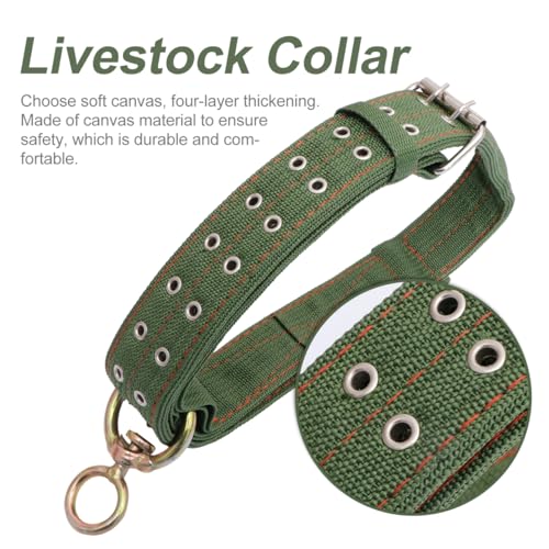DOITOOL Thickened Canvas Livestock Collar 51.18 Inch Adjustable Neck Strap with Explosion-Proof Buckle for Cattle Calf Sheep Horse Farm Use