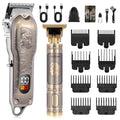 Professional Hair Clipper Set Men's Cordless Hair Clipper T-Shaped Blade Beard Trimmer Sideburn Trimmer Electric Hair Clippers Rechargeable Professional Hair Trimmer Set (Antique Bronze)