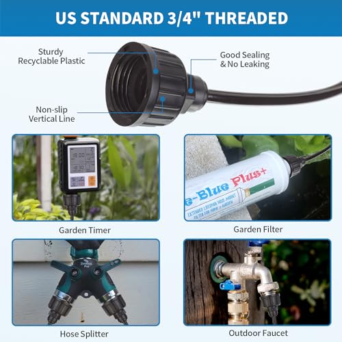 Misting Cooling System,Misters for Outside Patio, 65.6FT (20M) DIY Misting System Outdoor Misters for Patio Cooling Water Misters for Cooling Outdoor for Porch Trampoline Garden Watering Greenhouse