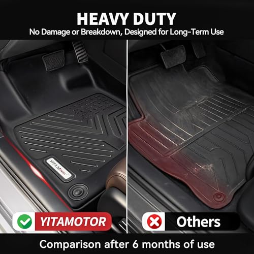YITAMOTOR Floor Mats for Toyota Tacoma 2024 2025 2026 Double Cab Automatic | (Not fit Hybrid)TRD/SR/SR5/Limited All Weather Toyota Tacoma Floor Liners TPE Rubber Mats TRD Accessories Tapetes Duros Sport
