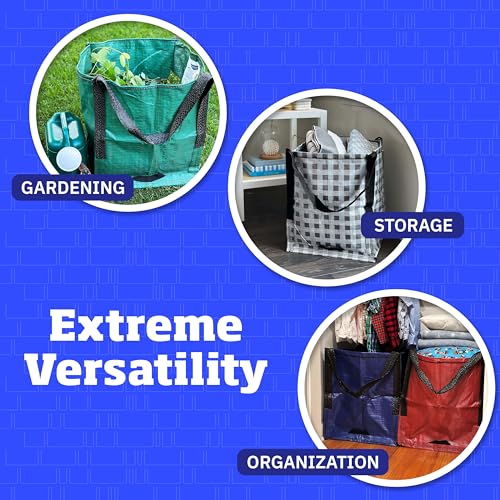 DURASACK Heavy Duty Storage Tote Bag 22-Gallon, Gray , Pack of 4 | Moving Bag Utility Tote for Laundry, Moving & Home Storage, Reusable Self-Standing Design, Holds up to 500 Pounds - color: Gray, size: Pack of 4