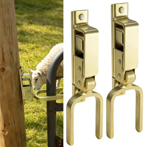 2PCS Fast Locking Gate Latch-Heavy Duty Stainless Steel Spring One-Hand Instant Locking Gate Latch for Farm, Ranch & Backyard