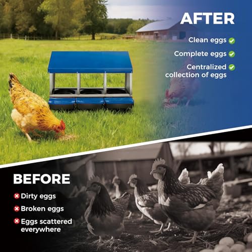 Chicken Nesting Boxes with Cleanable Pull-Out Trays, 3-Hole Wall Mount Roll Away Nest for Easy Cleaning & Egg Collection - size: 3 holes