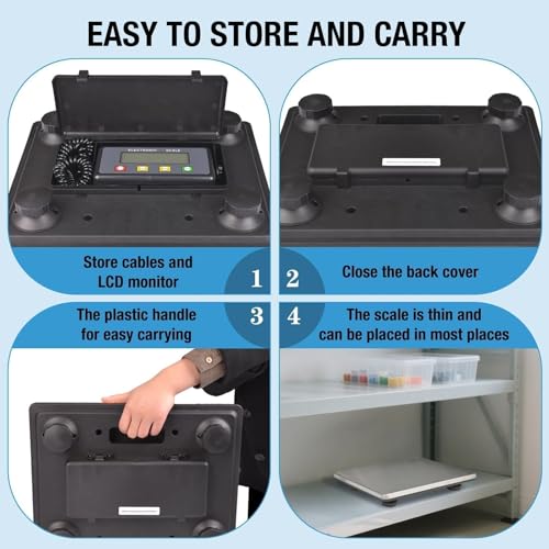 SurmountWay Large Shipping Scale, 440lb/0.2lb Digital Postal Scale | Tare/Count/Auto-Off Function, Stainless Platform, Backlit LCD, High Accurate, Packages, Small Business, Warehouse & Home Use