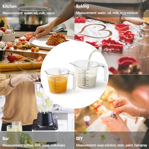 16 oz (2 Cup) Liquid Measuring Cup, Food-Grade Plastic Measuring Cup with Laser-Etched Markings, Clear Single Measuring Cup - size: 16 fl oz